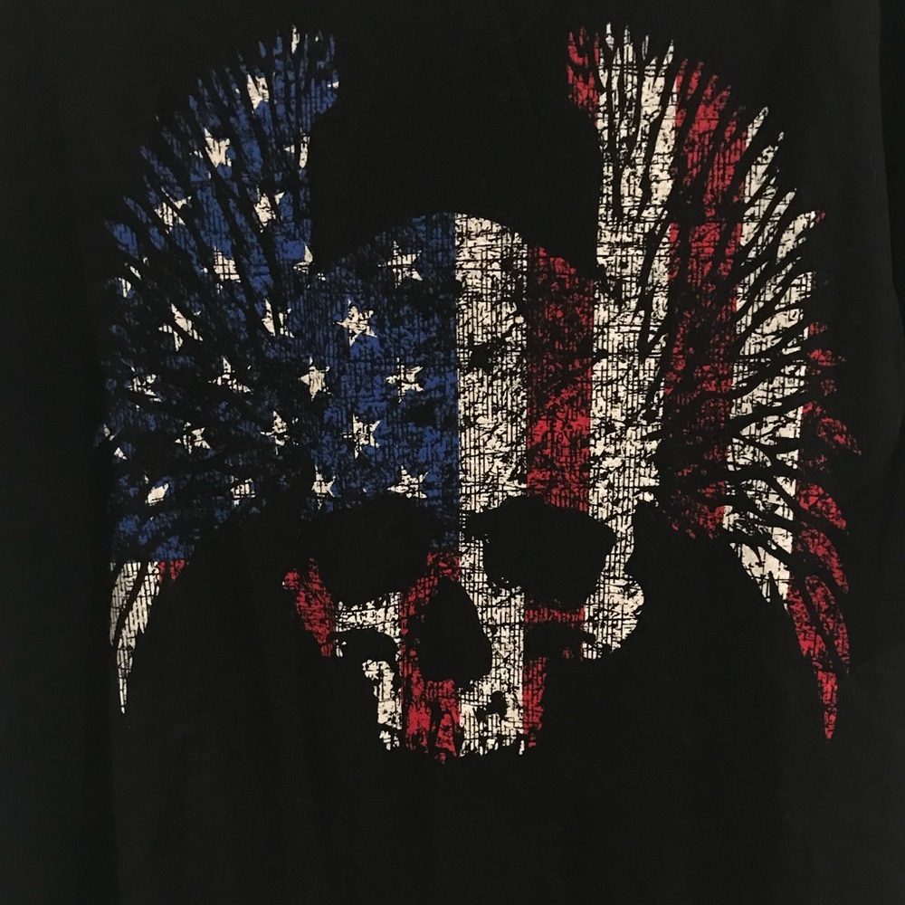 GRUNT STYLE American Winged Skull Graphic T-Shirt - Picture 2 of 10
